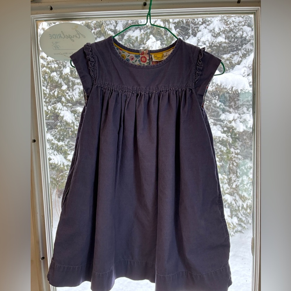 Mini Boden Ruffled Purple Dress w/pockets